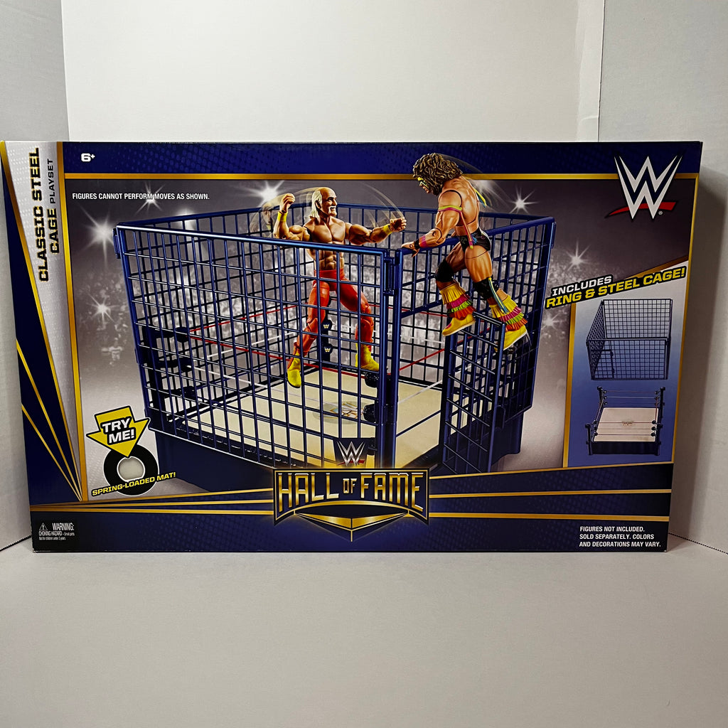 sealed mattel WWE Hall Of Fame Classic Steel Cage & Ring action figure play set